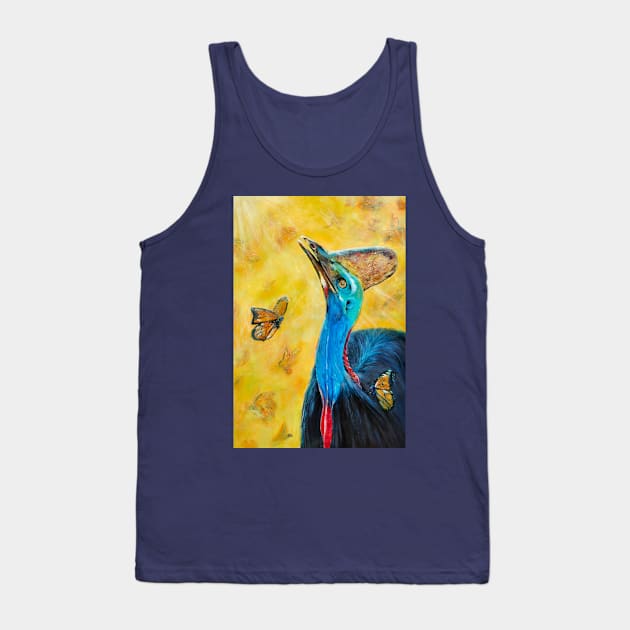 Cassowary and Monarch Butterflies Tank Top by CoryAcornArt